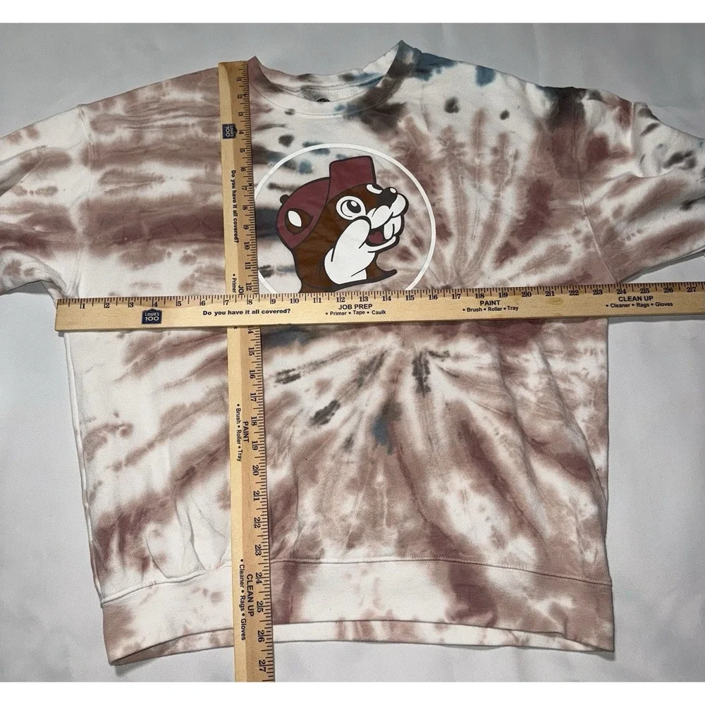 Bucees tie dye  sweatshirt  Mens L Blue Brown Beaver Logo Pullover‎ Crewneck - Picture 4 of 4